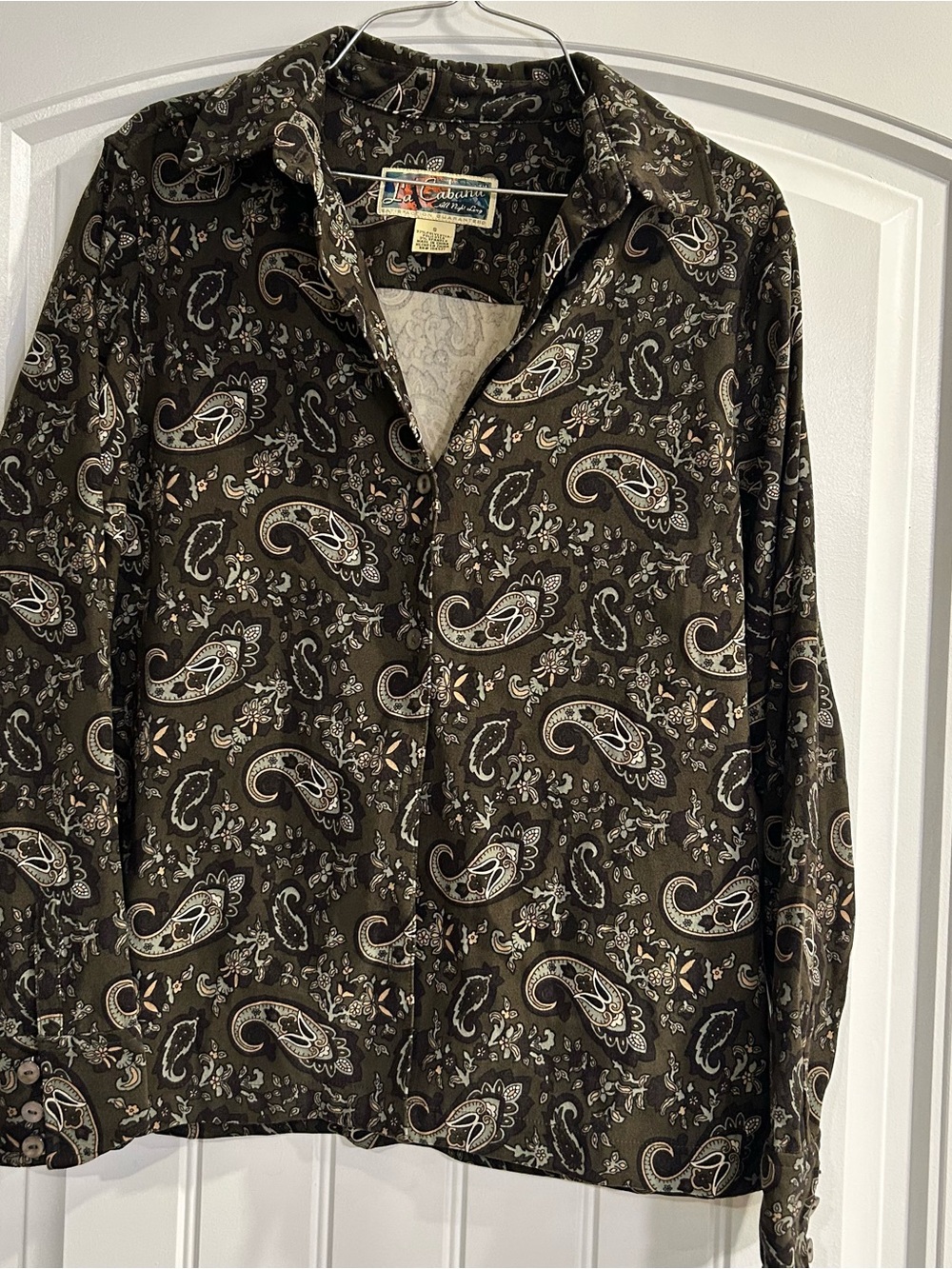 La Cabana Paisley Button-Front Shirt - Dark Brown